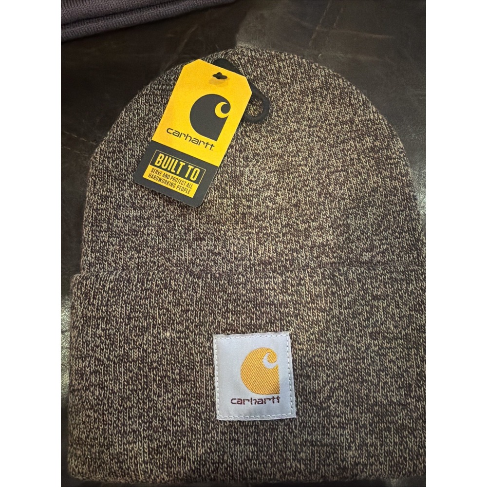 NWT Carhartt A18 Acrylic Watch Hat Beanie Coal Heather Brown OS Mens